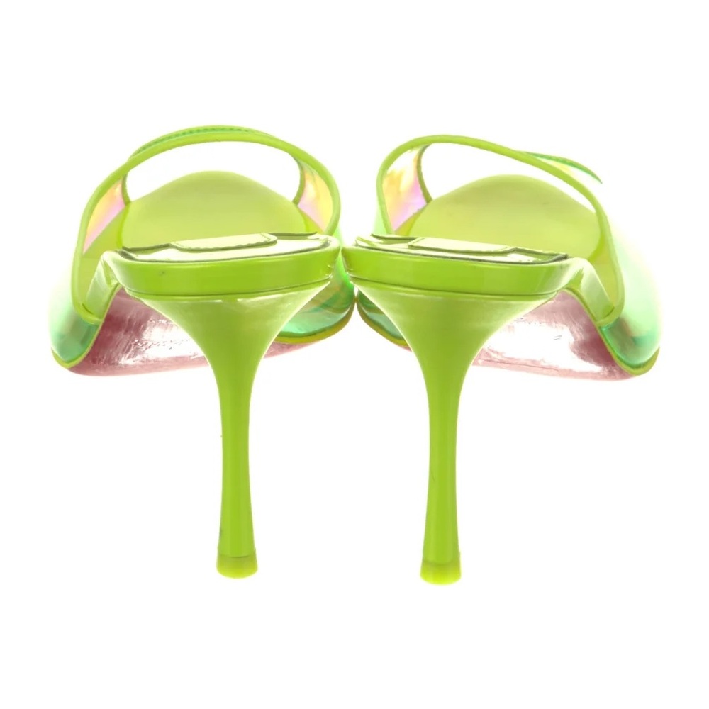 Christian Louboutin Iridescent Green slide Heels New 7  EU 37 - Picture 4 of 5